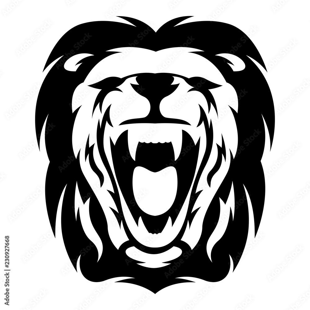 Fototapeta premium Vector of lion roar with white background