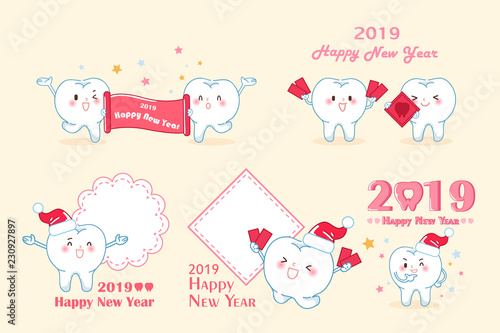 tooth with 2019 new year