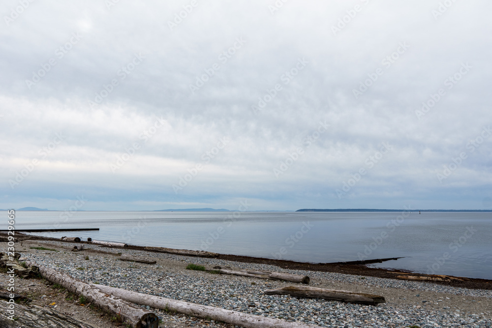 SURREY, CANADA - October 27, 2018: Blackie Spit park area at Boundary bay.