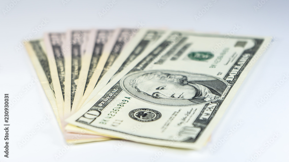 american dollars on white background american dollars on white background