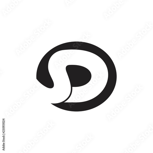letter sd abstract negative space logo
