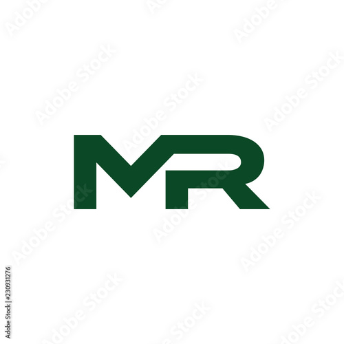 letter mr simple linked geometric logo vector