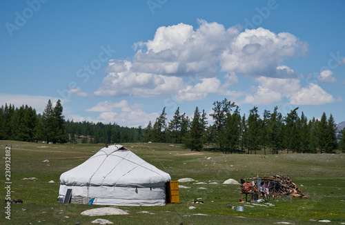 Mongolian yurts and dwellers