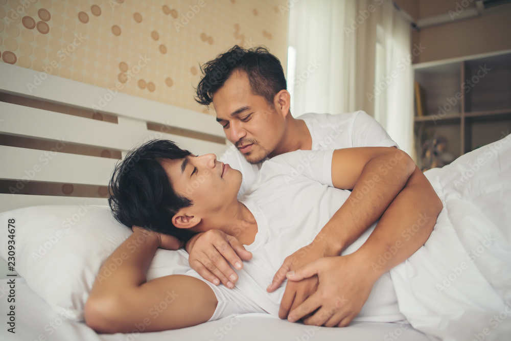Gay Couple Love time on the bed Gay Couple Love time on the bed