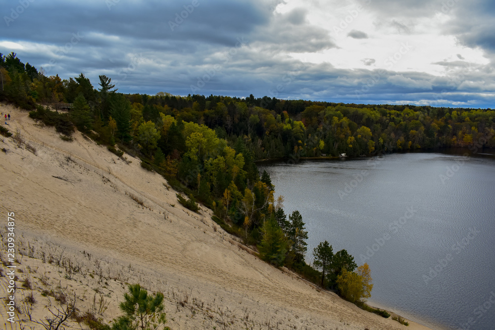 Sand dune at lumbermans monument in the Huron National Forest, Northern Michigan