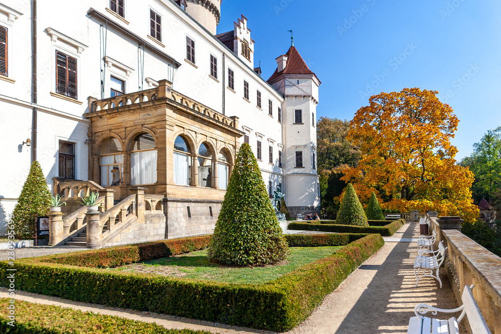 renaissance castle Konopiste with park near town Benesov (national cultural landmark), Central Bohemia region, Czech republic
