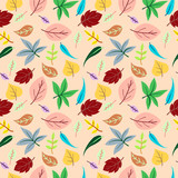 Leaf seamless pattern vector background