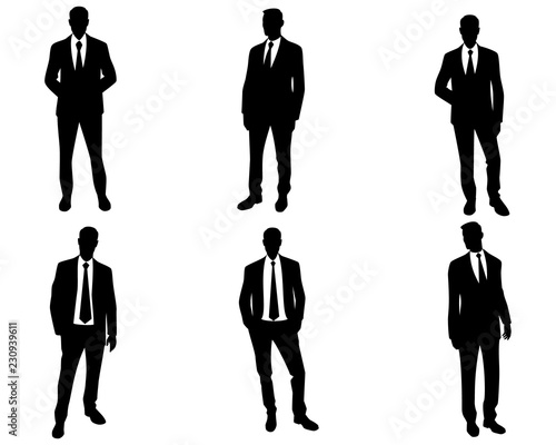 Men silhouettes on white background