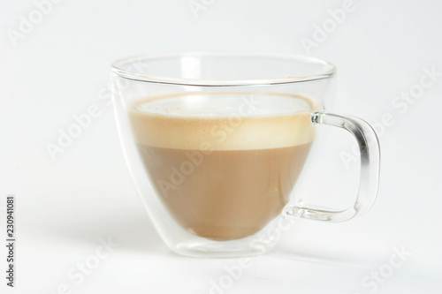 cappuccino in a transparent Cup