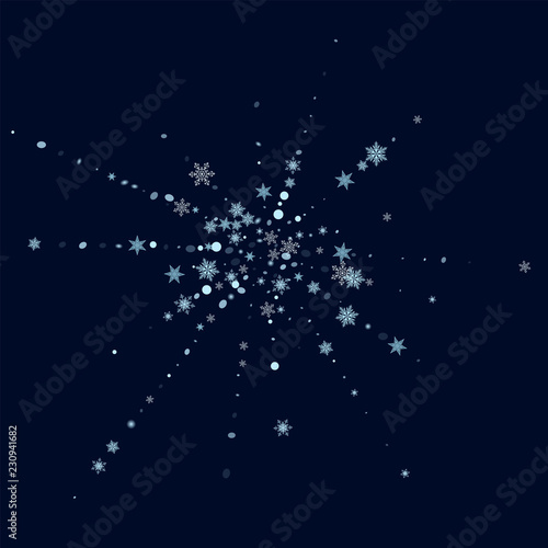 Abstract form of flying snowflakes Randomly floating snowflakes, snow flakes Creative design of packaging, wallpapers, tiles, textiles, covers