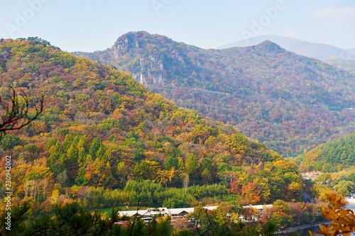  Benxi Guanmen mountain of China autumn scenic. photo