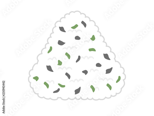 ワカメのおにぎりのイラスト