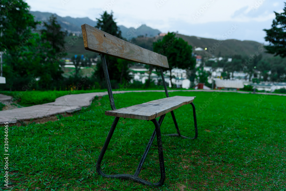Garden table chare in a park 