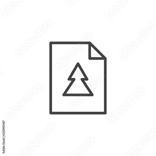 Free Download Christmas card outline icon. linear style sign for mobile concept and web design. xmas tree greeting card simple line vector icon. Symbol, logo illustration. Pixel perfect vector graphics - GFXLoad
