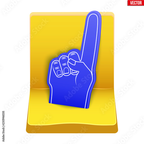 Wallpaper Mural Plastic stadium seat and fan foam finger. The concept of the fan zone and the sale of tickets for the match. Sport arena and stadium. Vector illustration isolated on white background Torontodigital.ca