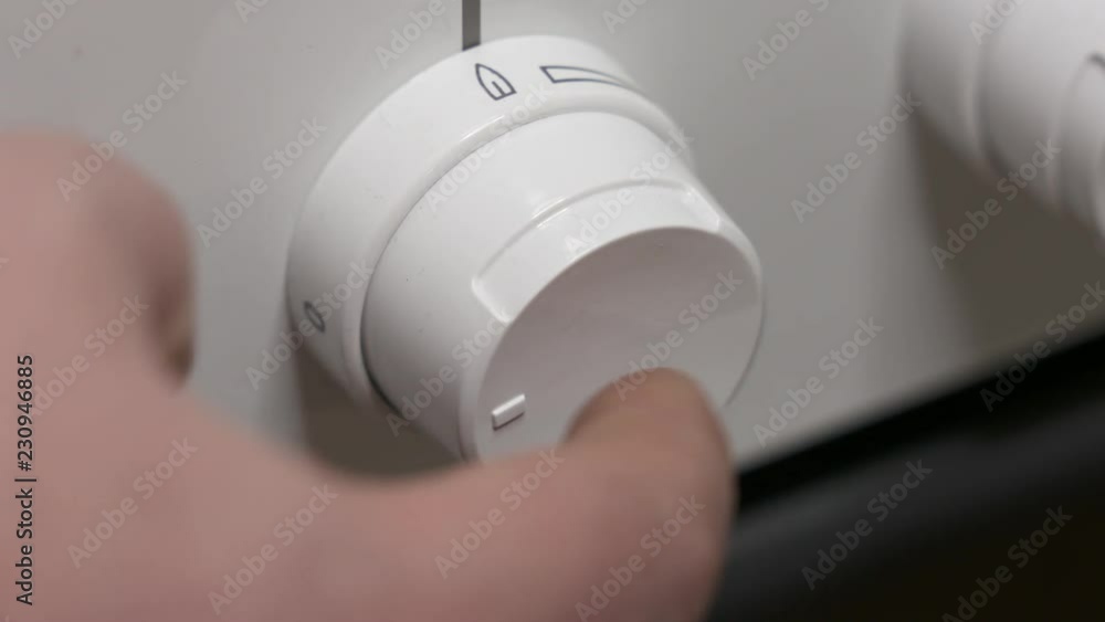 Video Stock Burning contemporary kitchen gas stove with electronic