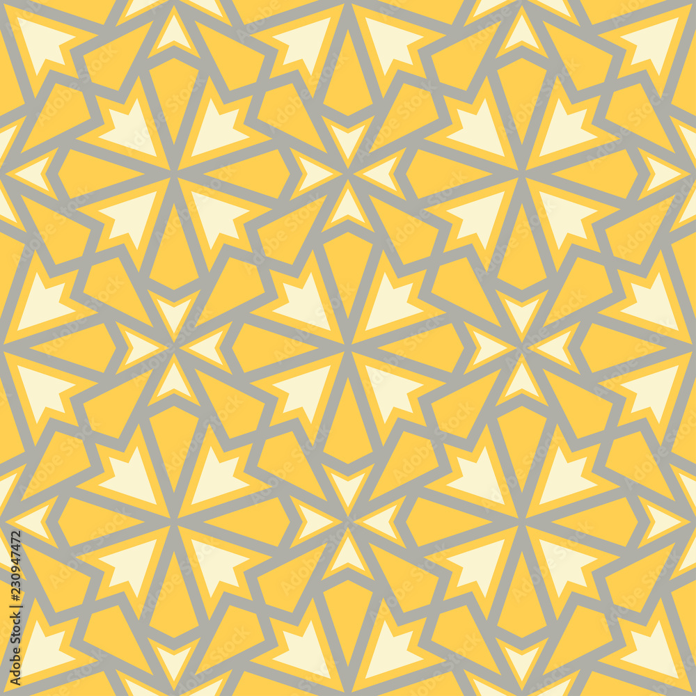 Geometric seamless pattern. Yellow gray and white colored background Geometric seamless pattern. Yellow gray and white colored background