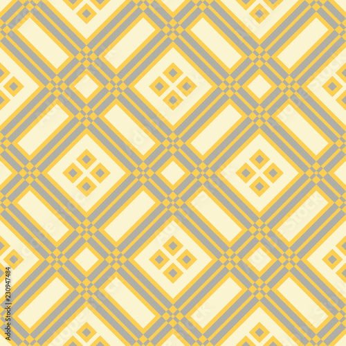 Geometric seamless pattern. Yellow background