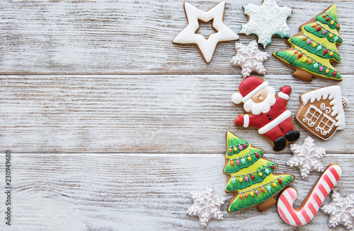 Christmas homemade gingerbread cookies photo