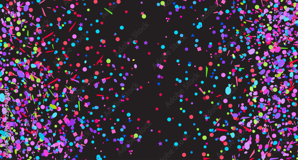 Confetti on isolated background. Texture with many glitters. Holiday elements on black. Pattern for flyers, banners and textiles. Greeting cards Confetti on isolated background. Texture with many glitters. Holiday elements on black. Pattern for flyers, banners and textiles. Greeting cards