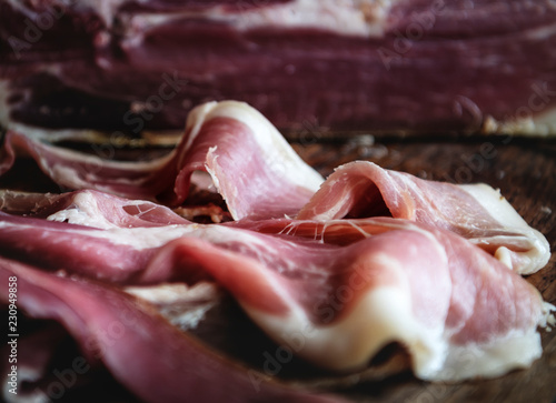 Dry-cured ham food photography recipe idea photo