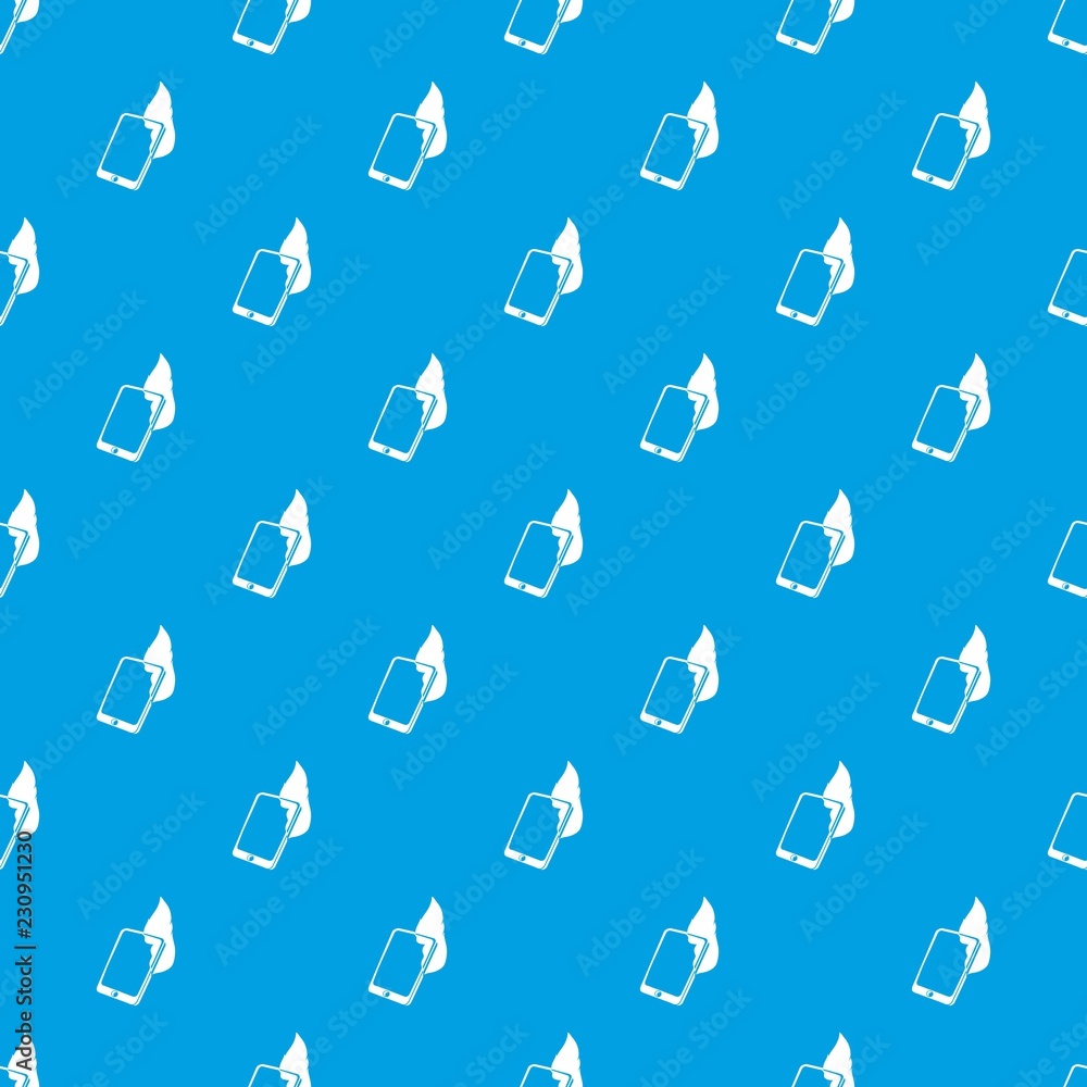 Fire smartphone pattern vector seamless blue repeat for any use Fire smartphone pattern vector seamless blue repeat for any use