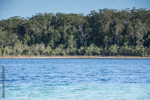 Lake Mackenzie on Fraser Island, Queensland, Australia on a clear and sunny day
