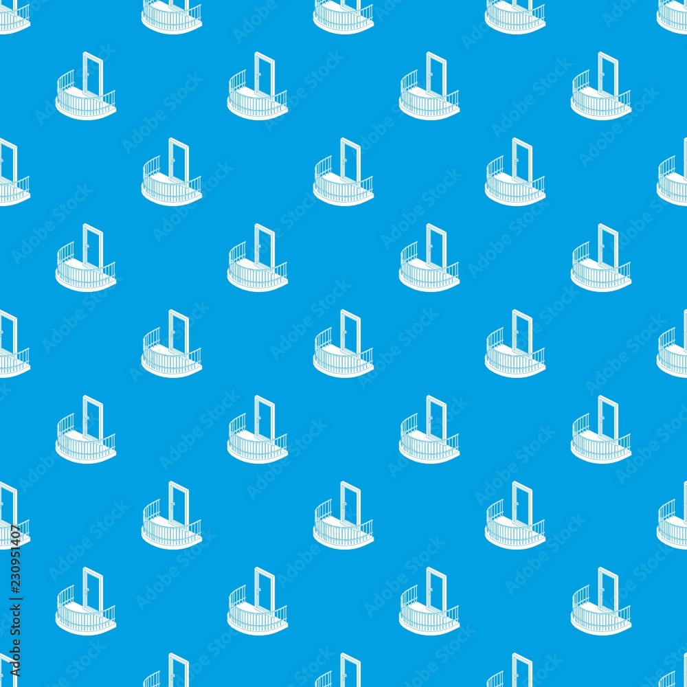 Balcony door pattern vector seamless blue repeat for any use Balcony door pattern vector seamless blue repeat for any use