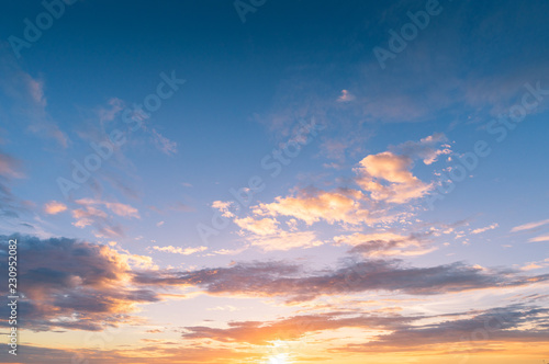 Sunset sky background,Nature concept background. © Hide_Studio