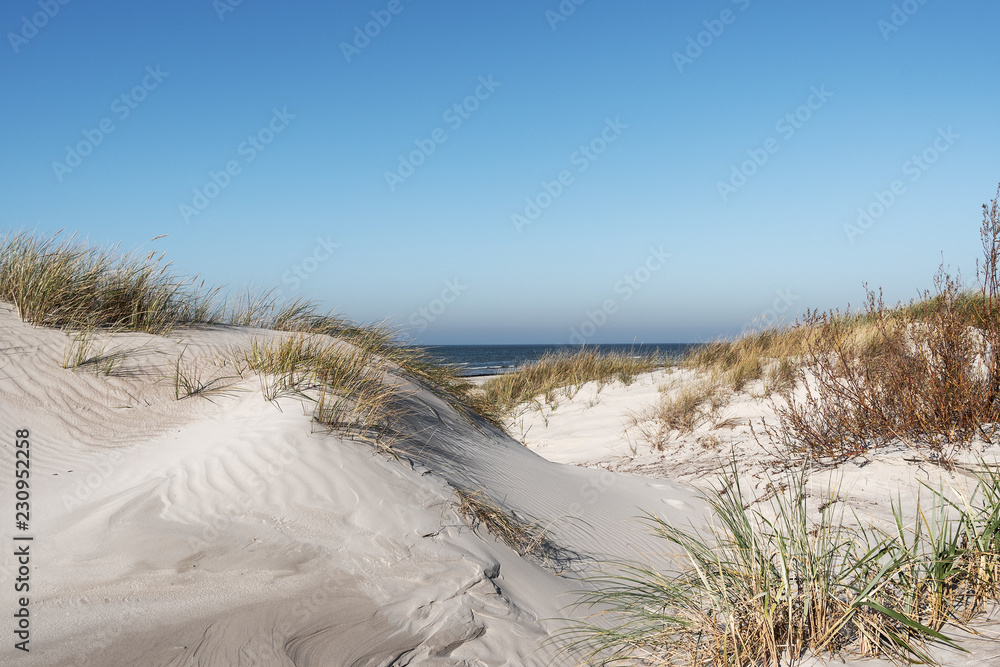 Sandy dunes by Baltic sea, Liepaja, Latvia.