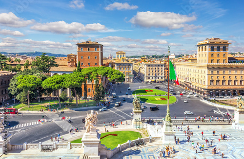 View on Piazza Venezia from the Altar of the Fatherland in Rome