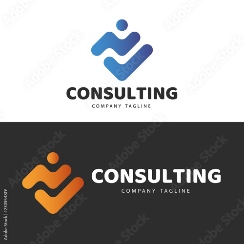 Abstract logo template. Consulting logo design.
