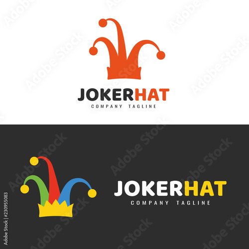 Logo template. Joker hat logo.
