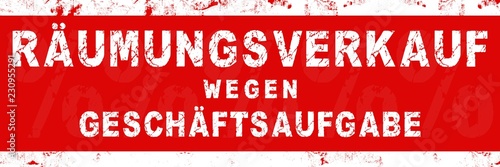 vb77 VerkaufsBanner - Räumungsverkauf wegen Geschäftsaufgabe  (Geschäftsbetrieb) - shopping banner extra breit - 3zu1 xxl Plakat g6720 photo