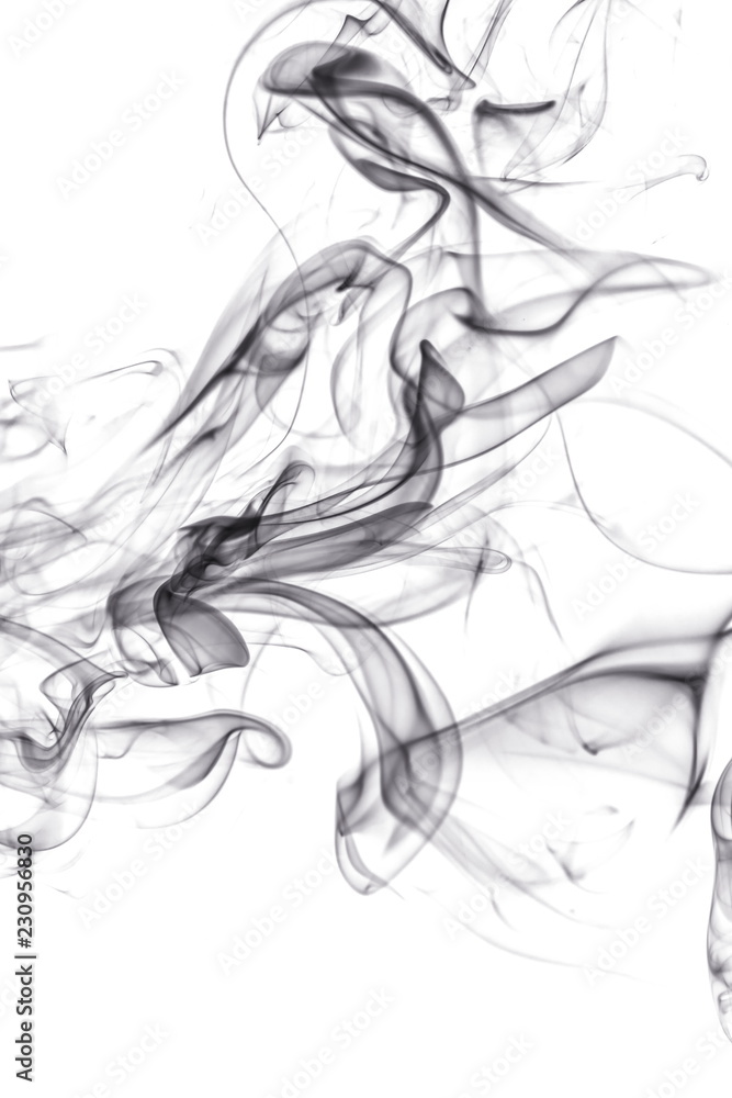 Fototapeta premium Black smoke on white background
