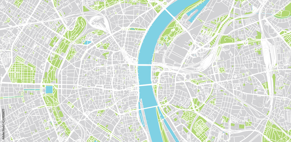 Urban vector city map of Cologne, Germany
