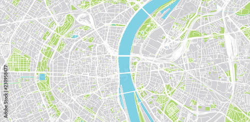 Urban vector city map of Cologne, Germany