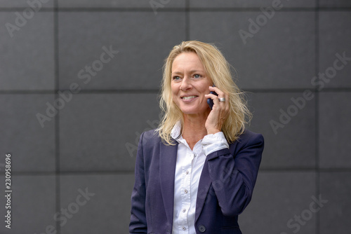 Stylish businesswoman talking on a mobile