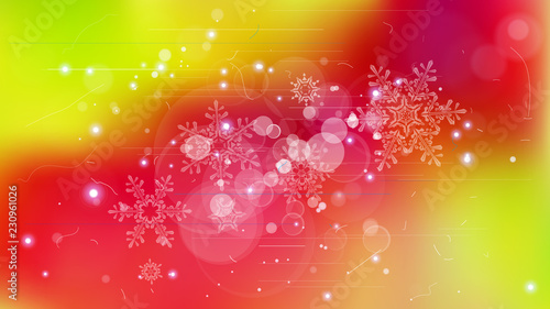 Snowflakes and festive lights - vector background with beautiful snowflakes that merrily shine and shimmer in color space