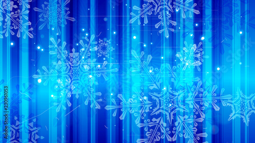 Snowflakes and festive lights - vector background with beautiful snowflakes that merrily shine and shimmer in color space