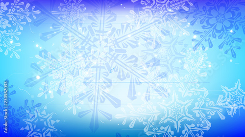 Snowflakes and festive lights - vector background with beautiful snowflakes that merrily shine and shimmer in color space