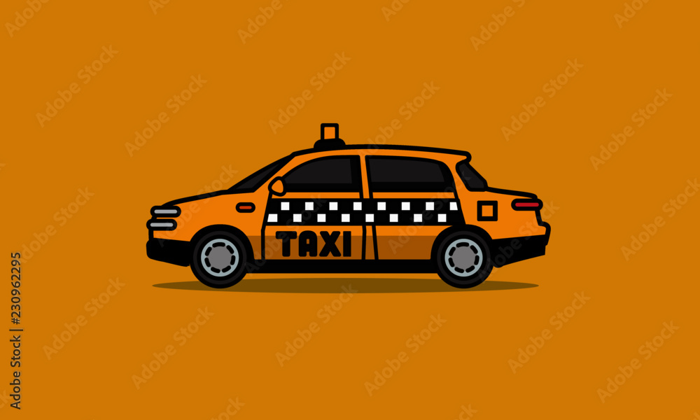 Sedan Cab Taxi Vector Illustration