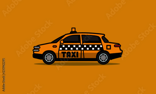 Sedan Cab Taxi Vector Illustration © Akshar