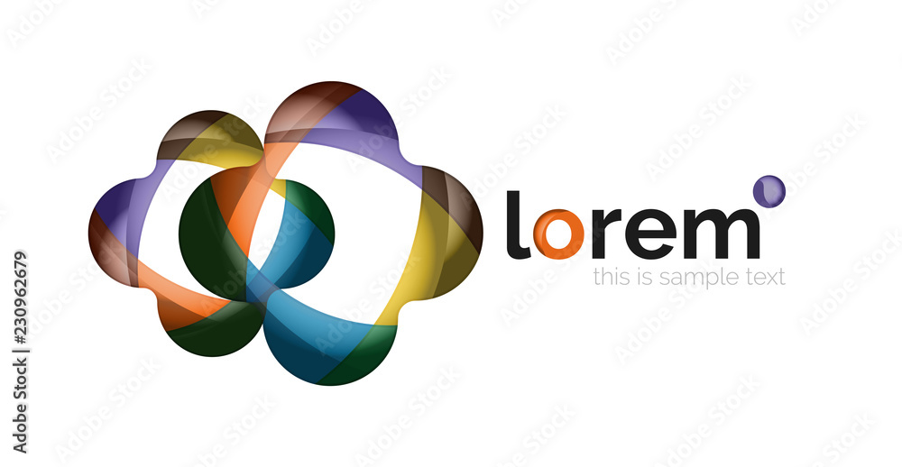 Abstract geometric design logo made of flowing elements Abstract geometric design logo made of flowing elements