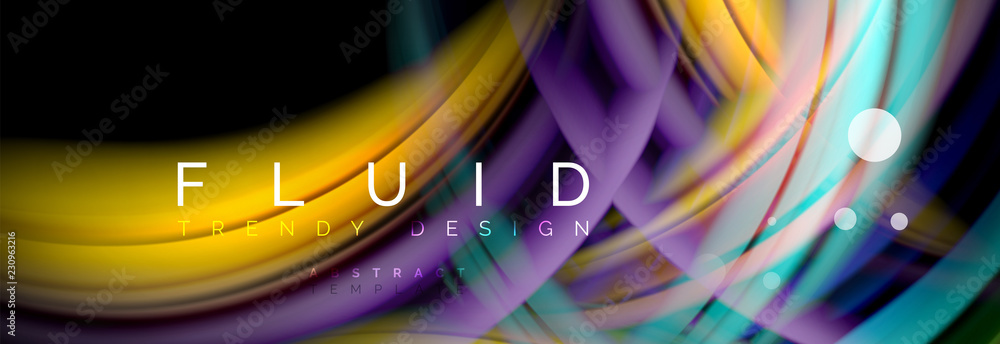 Flowing glowing color motion concept, trendy abstract layout template for business or technology presentation or web brochure cover, wallpaper - obrazy, fototapety, plakaty 