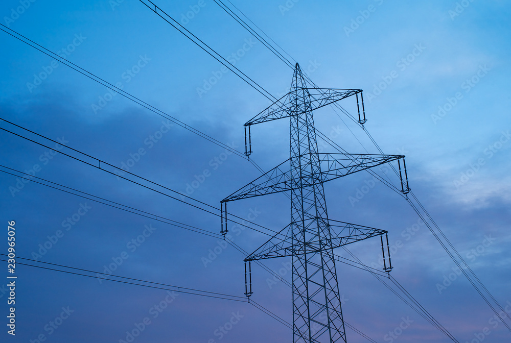 380 kV Electric Power Pylons in Beautiful Morning Light 380 kV Electric Power Pylons in Beautiful Morning Light