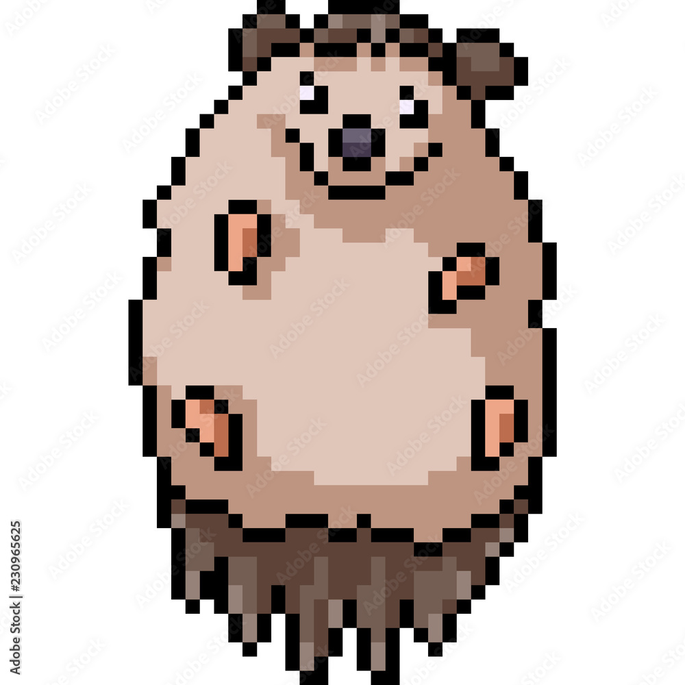 Fototapeta premium vector pixel art porcopine
