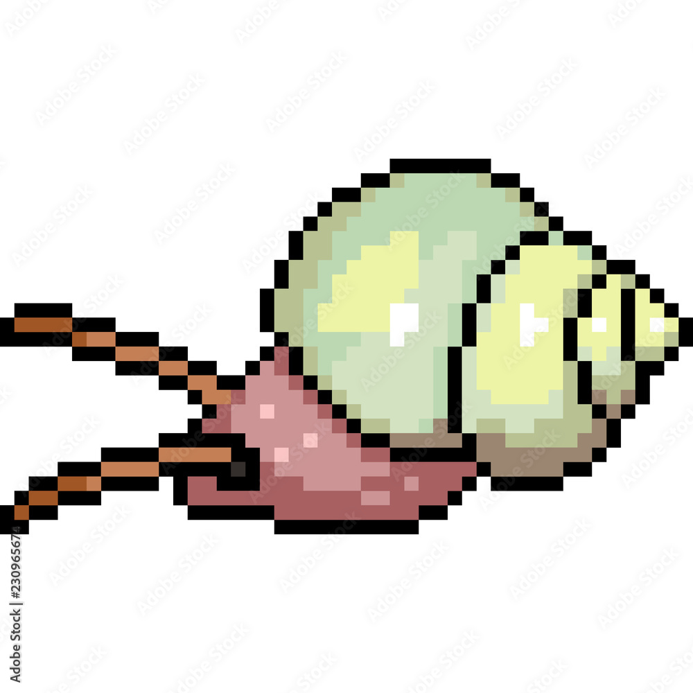 vector pixel art small snail vector pixel art small snail