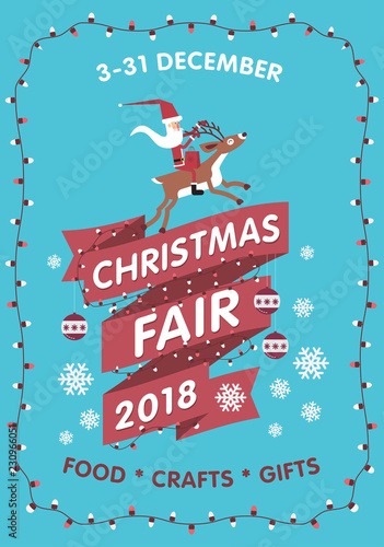Vector Christmas Fair poster template.