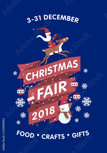 Vector Christmas Fair poster template